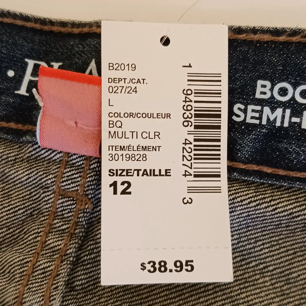 Children's Place Boy's Medium Wash 100% Cotton Bootcut Jeans Size 12